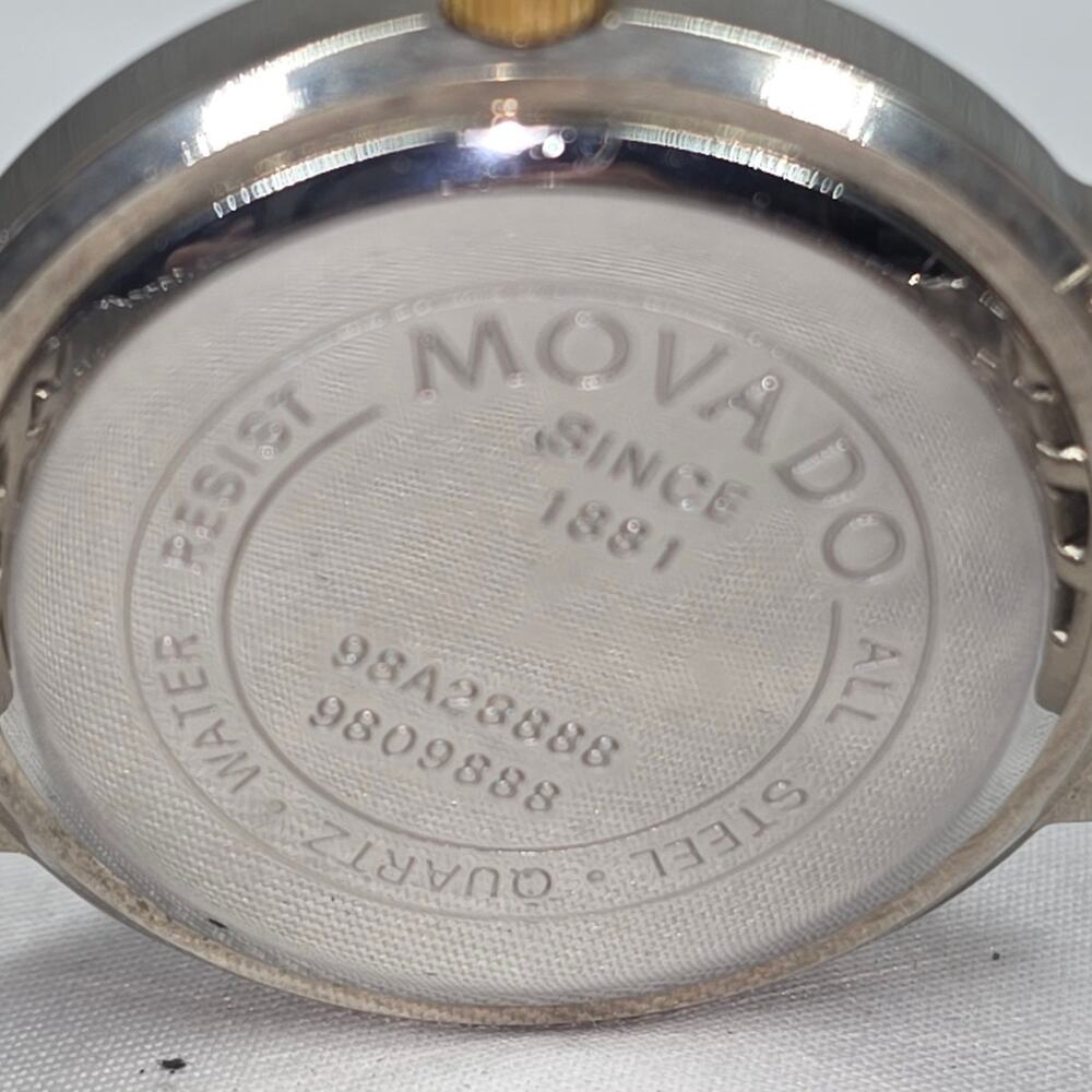 MOVADO MUSEUM TWO‑TONE QUARTZ WATCH – VINTAGE 90'S – 34MM – SAPPHIRE CRYSTAL - Picture 6 of 13